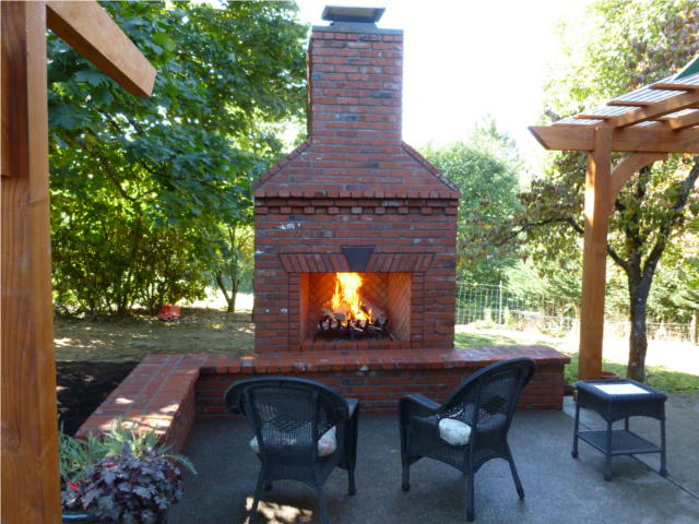 Brick Wood Burning Fireplace Oregon